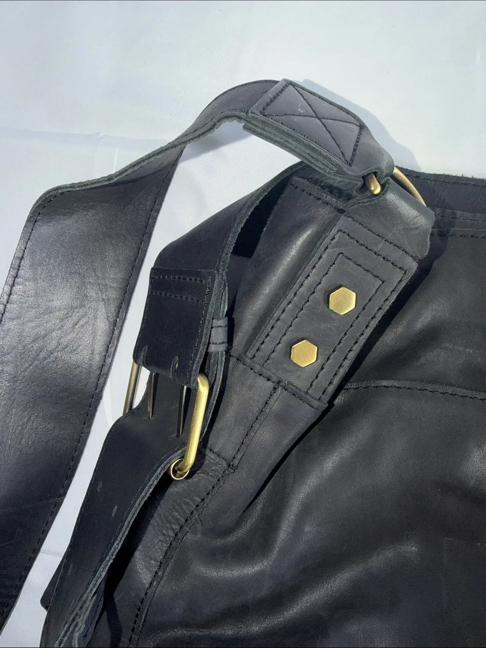 Artisan Ny Black Leather Hobo with Gold Stud Accents